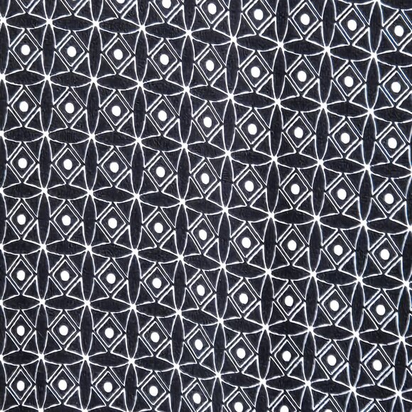 HeartSoul Women's Black/White Geometric Ruffle Neck Top | Size Large NWT - Picture 5 of 13